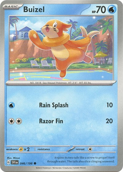 Buizel (SVI) #046/198 Common (Reverse Holofoil Lightly Played) SV01: Scarlet & Violet Base Set Pokemon: 2023