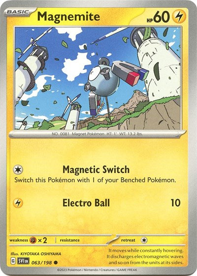 Magnemite (SVI) #063/198 Common (Reverse Holofoil Lightly Played) SV01: Scarlet & Violet Base Set Pokemon: 2023