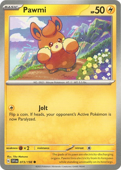 Pawmi 073 198 (SVI) #073/198 Common (Reverse Holofoil Lightly Played) SV01: Scarlet & Violet Base Set Pokemon: 2023