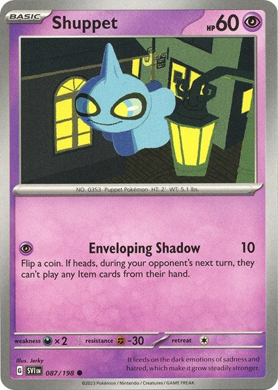 Shuppet (SVI) #087/198 Common (Reverse Holofoil Lightly Played) SV01: Scarlet & Violet Base Set Pokemon: 2023