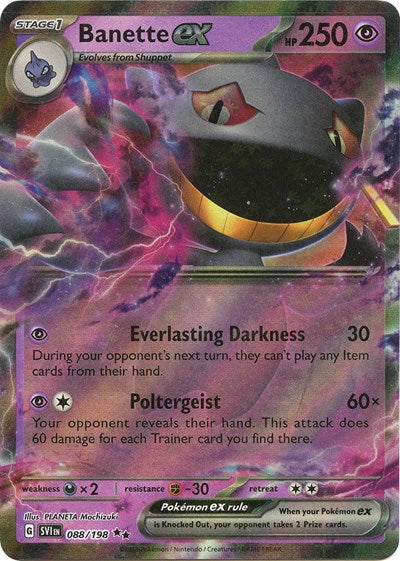 Banette ex 088 198 (SVI) #088/198 Double Rare (Holofoil Near Mint) SV01: Scarlet & Violet Base Set Pokemon: 2023