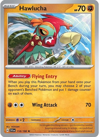 Hawlucha (SVI) #118/198 Rare (Holofoil Near Mint) SV01: Scarlet & Violet Base Set Pokemon: 2023