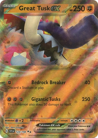 Great Tusk ex 123 198 (SVI) #123/198 Double Rare (Holofoil Near Mint) SV01: Scarlet & Violet Base Set Pokemon: 2023