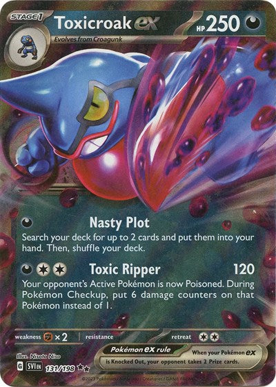 Toxicroak ex 131 198 (SVI) #131/198 Double Rare (Holofoil Near Mint) SV01: Scarlet & Violet Base Set Pokemon: 2023