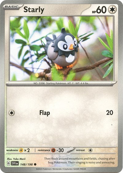 Starly 148 198 (SVI) #148/198 Common (Reverse Holofoil Lightly Played) SV01: Scarlet & Violet Base Set Pokemon: 2023