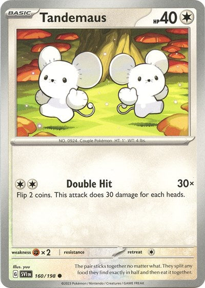 Tandemaus 160 198 (SVI) #160/198 Common (Near Mint) SV01: Scarlet & Violet Base Set Pokemon: 2023