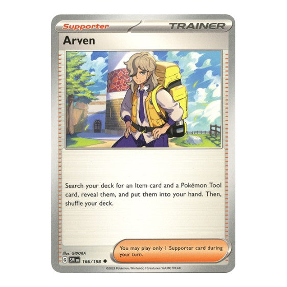 Arven - 166/198 (SVI) #166/198 Uncommon (Moderately Played) SV01: Scarlet & Violet Base Set Pokemon: 2023