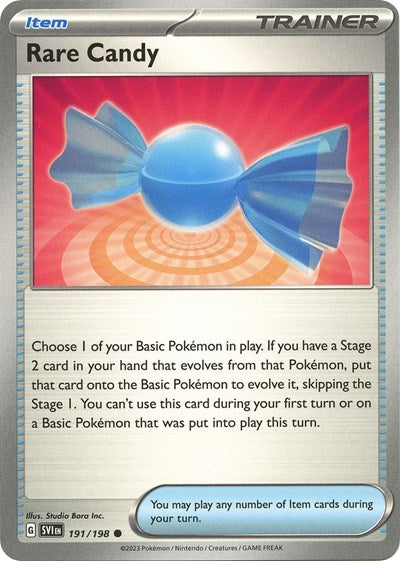 Rare Candy 191 198 (SVI) #191/198 Common (Near Mint) SV01: Scarlet & Violet Base Set Pokemon: 2023