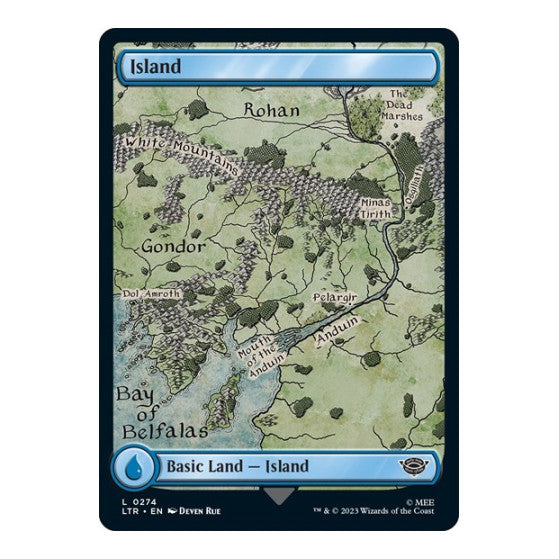 Island 0274 (LTR) #274 Land (Lightly Played) Universes Beyond: The Lord of the Rings: Tales of Middle-earth Magic: The Gathering: 2023