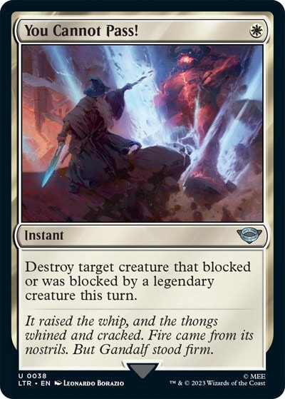 You Cannot Pass (LTR) #38 Uncommon (Lightly Played) Universes Beyond: The Lord of the Rings: Tales of Middle-earth Magic: The Gathering: 2023