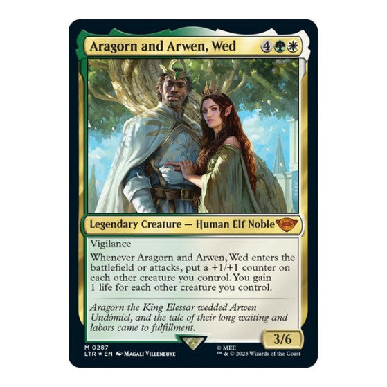 Aragorn and Arwen Wed (LTR) #287 Mythic Rare (Foil Near Mint) Universes Beyond: The Lord of the Rings: Tales of Middle-earth Magic: The Gathering: 2023