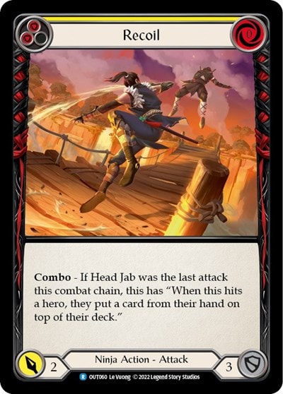 Recoil Yellow (OUT) #OUT060 Rare (Lightly Played) Outsiders Flesh and Blood TCG: 2023