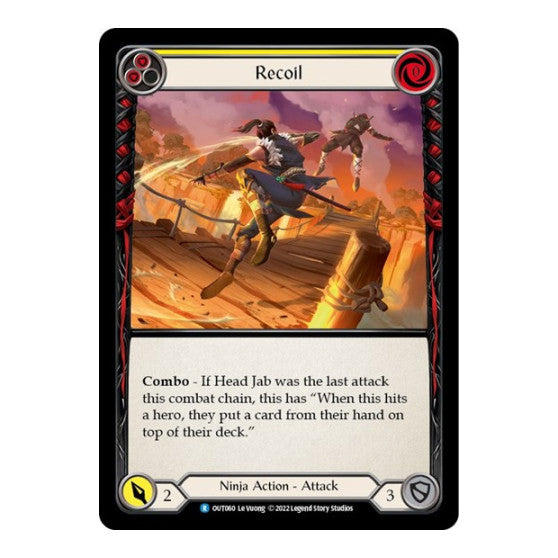 Recoil (Yellow) (OUT) #OUT060 Rare (Lightly Played) Outsiders Flesh and Blood TCG: 2023