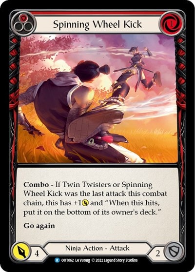 Spinning Wheel Kick Red (OUT) #OUT062 Rare (Lightly Played) Outsiders Flesh and Blood TCG: 2023