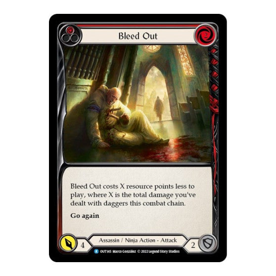 Bleed Out (Red) (OUT) #OUT145 Rare (Lightly Played) Outsiders Flesh and Blood TCG: 2023