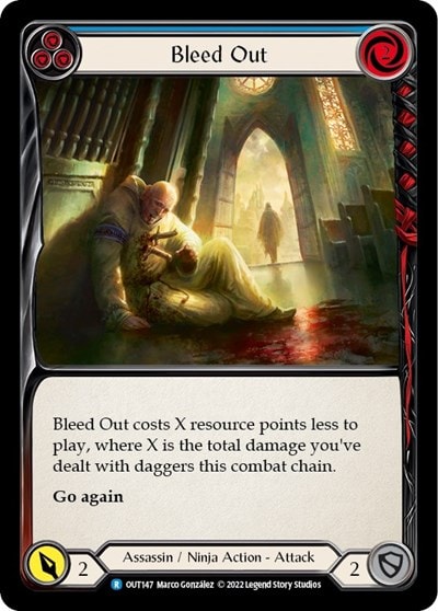 Bleed Out Blue (OUT) #OUT147 Rare Outsiders Flesh and Blood TCG: 2023