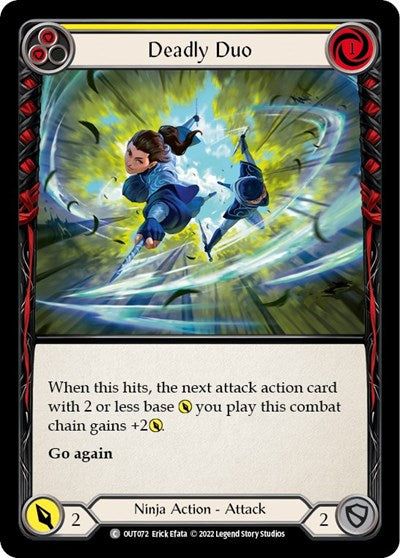 Deadly Duo Yellow (OUT) #OUT072 Common (Lightly Played) Outsiders Flesh and Blood TCG: 2023