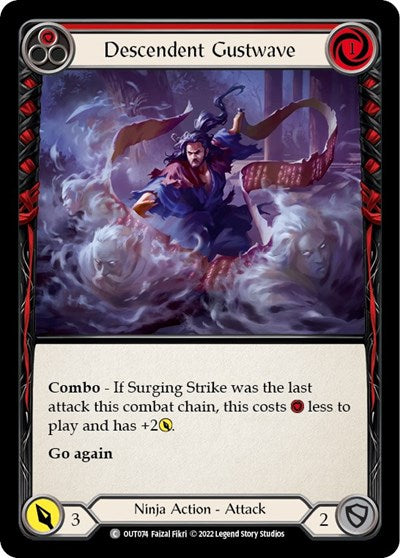 Descendent Gustwave Red (OUT) #OUT074 Common (Lightly Played) Outsiders Flesh and Blood TCG: 2023