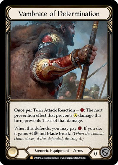 Vambrace of Determination (OUT) #OUT174 Legendary (Rainbow Foil Near Mint) Outsiders Flesh & Blood TCG: 2023