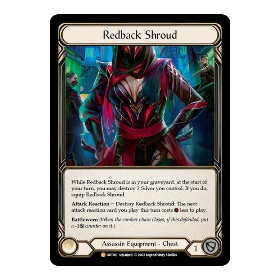 Redback Shroud (OUT) #OUT011 Legendary (Rainbow Foil Near Mint) Outsiders Flesh and Blood TCG: 2023
