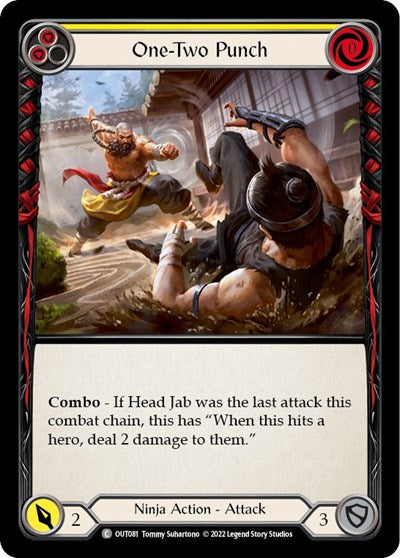 One Two Punch Yellow (OUT) #OUT081 Common (Lightly Played) Outsiders Flesh and Blood TCG: 2023