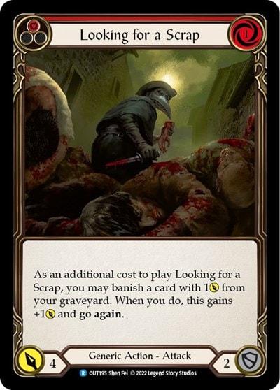 Looking for a Scrap Red (OUT) #OUT195 Rare (Lightly Played) Outsiders Flesh and Blood TCG: 2023