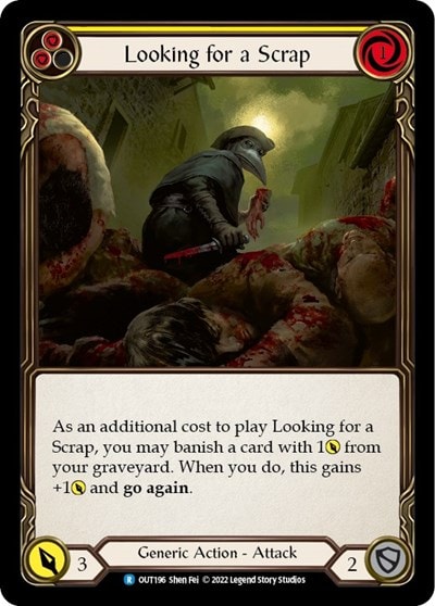 Looking for a Scrap Yellow (OUT) #OUT196 Rare Outsiders Flesh and Blood TCG: 2023