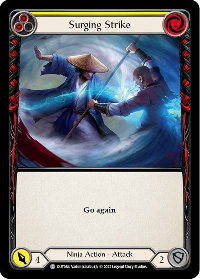 Surging Strike Yellow (OUT) #OUT084 Common (Lightly Played) Outsiders Flesh and Blood TCG: 2023