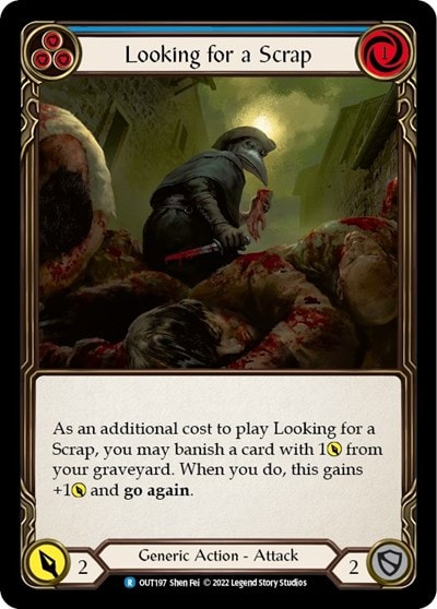 Looking for a Scrap Blue (OUT) #OUT197 Rare (Lightly Played) Outsiders Flesh and Blood TCG: 2023