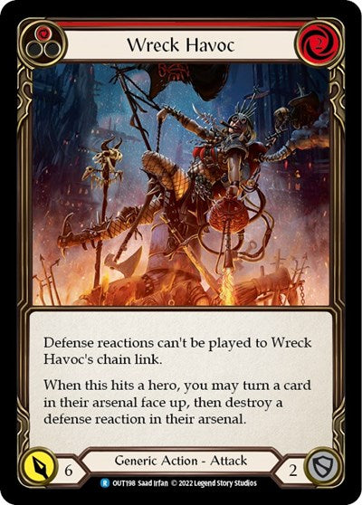 Wreck Havoc Red (OUT) #OUT198 Rare (Near Mint) Outsiders Flesh and Blood TCG: 2023