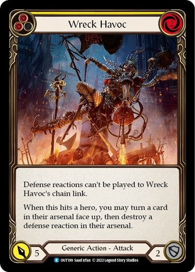 Wreck Havoc Yellow (OUT) #OUT199 Rare (Lightly Played) Outsiders Flesh and Blood TCG: 2023