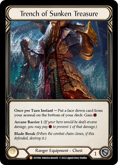 Trench of Sunken Treasure (OUT) #OUT094 Legendary (Rainbow Foil Near Mint) Outsiders Flesh & Blood TCG: 2023