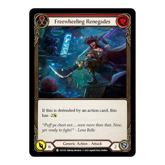 Freewheeling Renegades (Red) (OUT) #OUT210 Common (Rainbow Foil Near Mint) Outsiders Flesh and Blood TCG: 2023