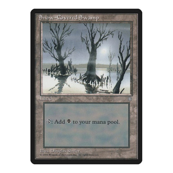 Snow Covered Swamp (ICE) #351 Land (Moderately Played) Ice Age Magic: The Gathering: 1995