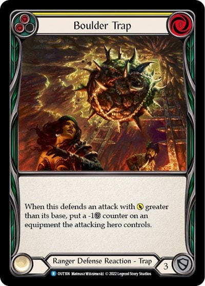 Boulder Trap Yellow (OUT) #OUT106 Rare (Lightly Played) Outsiders Flesh and Blood TCG: 2023