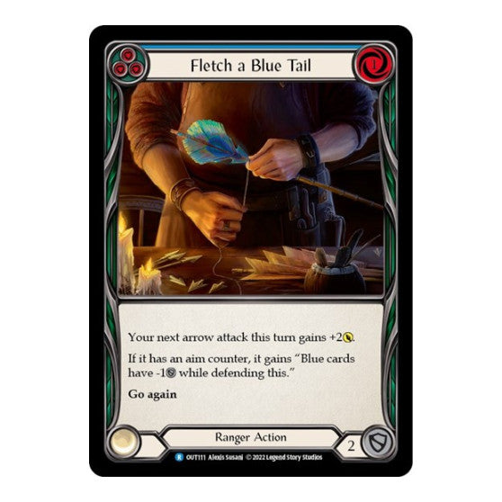 Fletch a Blue Tail (Blue) (OUT) #OUT111 Rare (Lightly Played) Outsiders Flesh and Blood TCG: 2023