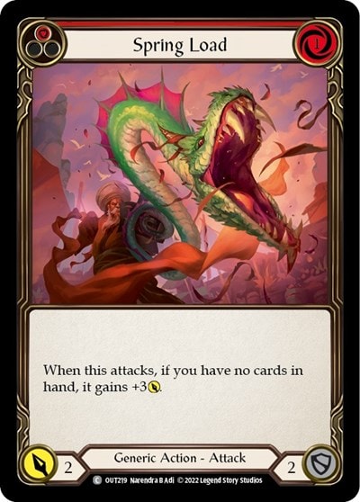 Spring Load Red (OUT) #OUT219 Common (Rainbow Foil Near Mint) Outsiders Flesh and Blood TCG: 2023