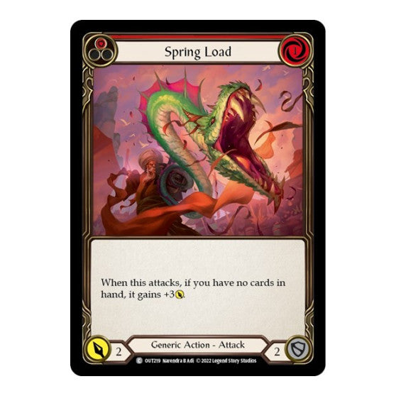 Spring Load (Red) (OUT) #OUT219 Common (Rainbow Foil Near Mint) Outsiders Flesh and Blood TCG: 2023
