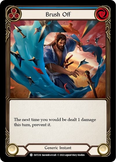Brush Off Blue (OUT) #OUT230 Common (Rainbow Foil Near Mint) Outsiders Flesh and Blood TCG: 2023