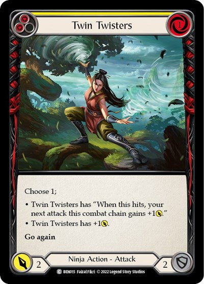 Twin Twisters Yellow () #BEN015 Common (Lightly Played) Blitz Deck: Outsiders - Benji Flesh and Blood TCG: 2023