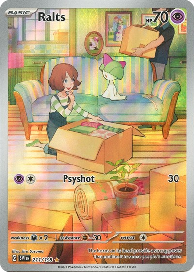 Ralts 211 198 (SVI) #211/198 Illustration Rare (Holofoil Near Mint) SV01: Scarlet & Violet Base Set Pokemon: 2023