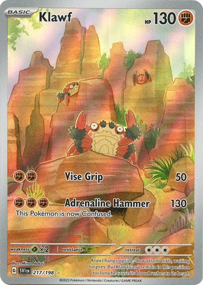 Klawf 217 198 (SVI) #217/198 Illustration Rare (Holofoil Near Mint) SV01: Scarlet & Violet Base Set Pokemon: 2023