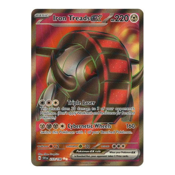 Iron Treads ex 233 198 (SVI) #233/198 Ultra Rare (Holofoil Near Mint) SV01: Scarlet & Violet Base Set Pokemon: 2023