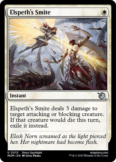 Elspeths Smite (MOM) #13 Uncommon (Lightly Played) March of the Machine Magic: The Gathering: 2023