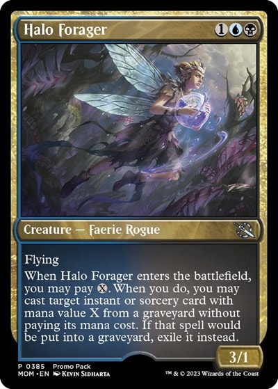 Halo Forager (PPMOM) #385 Promo (Lightly Played) Promo Pack: March of the Machine Magic: The Gathering: 2023