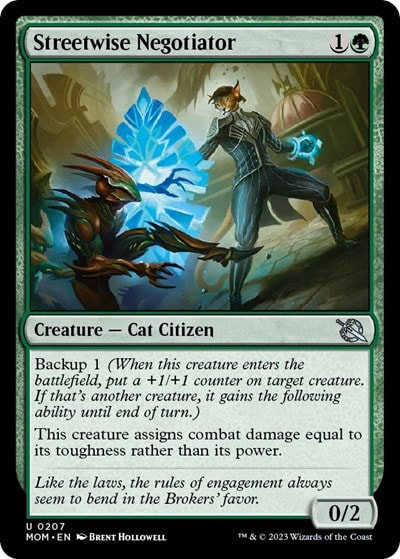 Streetwise Negotiator (MOM) #207 Uncommon (Lightly Played) March of the Machine Magic: The Gathering: 2023
