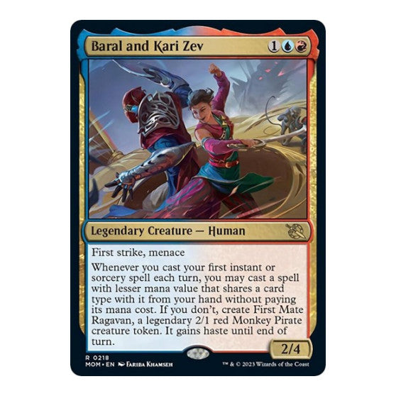 Baral and Kari Zev (MOM) #218 Rare (Lightly Played) March of the Machine Magic: The Gathering: 2023