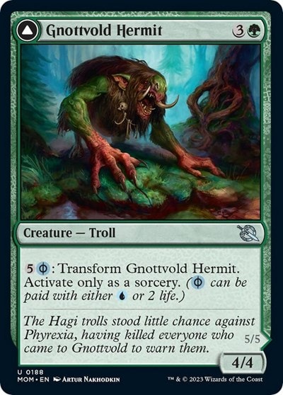 Gnottvold Hermit (MOM) #188 Uncommon (Lightly Played) March of the Machine Magic: The Gathering: 2023