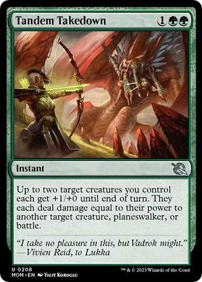 Tandem Takedown (MOM) #208 Uncommon (Lightly Played) March of the Machine Magic: The Gathering: 2023