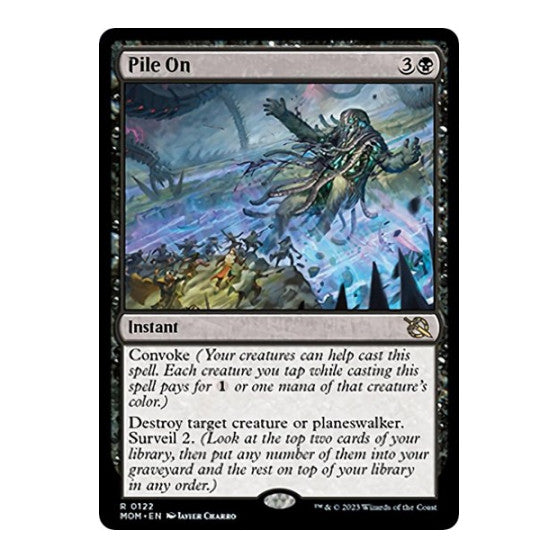 Pile On (MOM) #122 Rare (Lightly Played) March of the Machine Magic: The Gathering: 2023